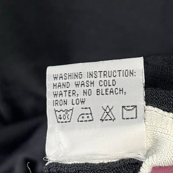 La Madona Y2K Tank Knit Dress M Black White Buttons Stretch Sporty Minimalist - Picture 13 of 13